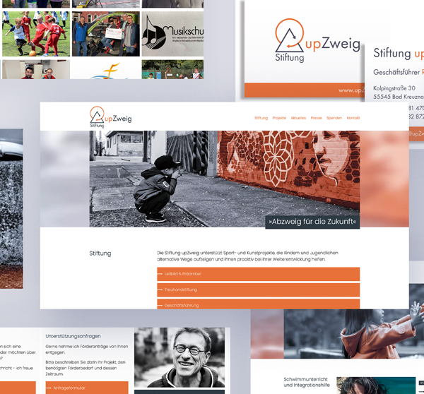 Erstellung eines Logos, einer Website und einer Visitenkarte für upzweig