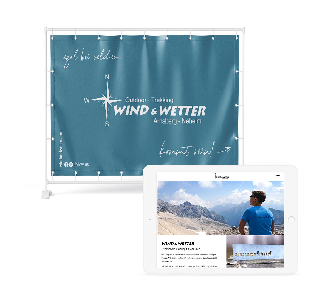 Die Website und die Viasitenkarten für Wind und Wetter